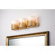 Sawgrass 3 Light 24 inch Gold Bath Light Wall Light in Gold Leaf with Antique